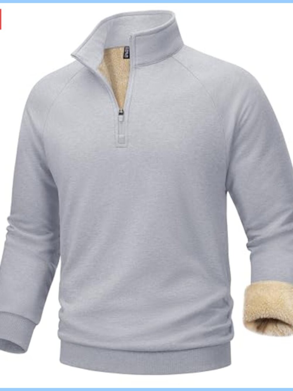 Men's Quarter Zip Sherpa Lined Fleece Pullover Sweatshirt Winter Warm Thermal